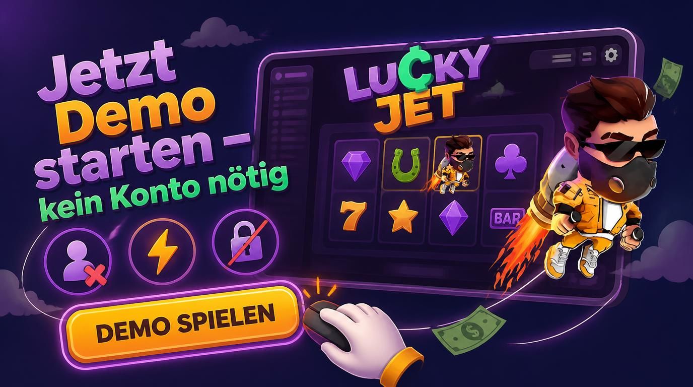 Casino-Oberfläche mit Demo-Button und Symbolen