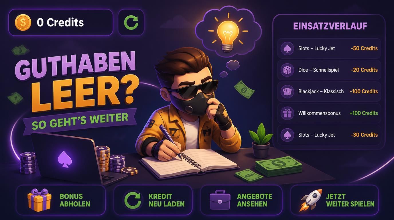 Demo-Konto leer, Spieler lädt Credits neu